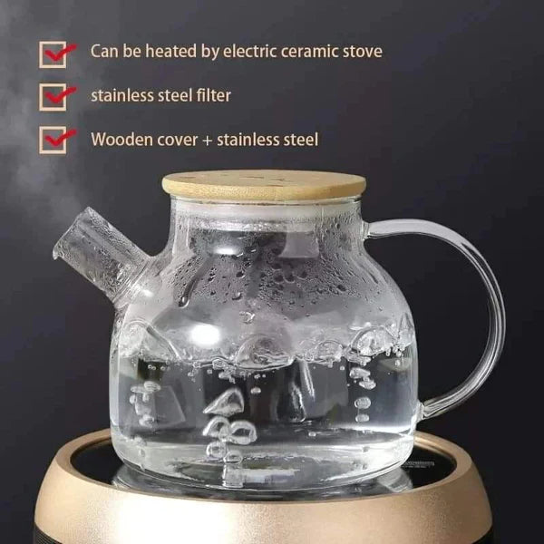 Clear Borosilicate Glass teapot with Infuser