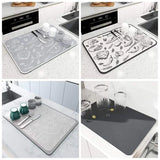 Absorbent dish drying mat