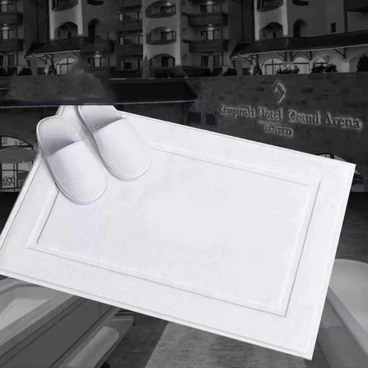 Luxury Hotel Quality White Cotton floor bath mat