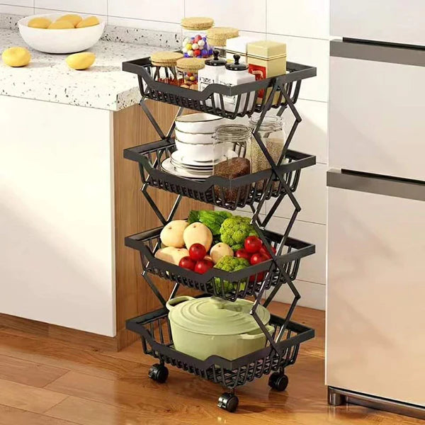 Foldable & Movable Vegetable Fruit Storage rack