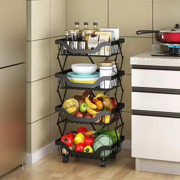 Foldable & Movable Vegetable Fruit Storage rack