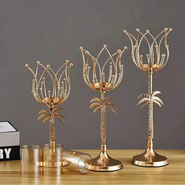 3pcs set New wrought iron candlesticks