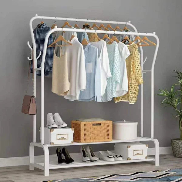 Curved Double Pole Cloth Rack