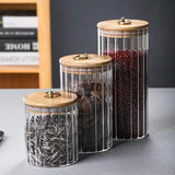 3pcs set Airtight Kitchen Glass Storage Jars