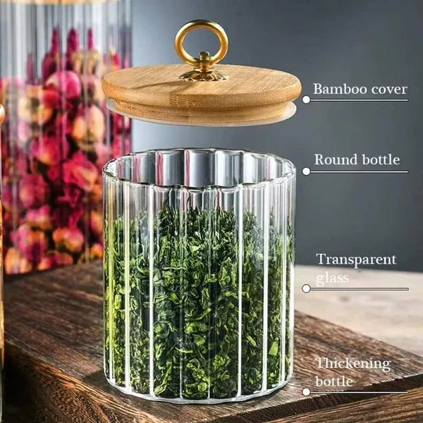 3pcs set Airtight Kitchen Glass Storage Jars