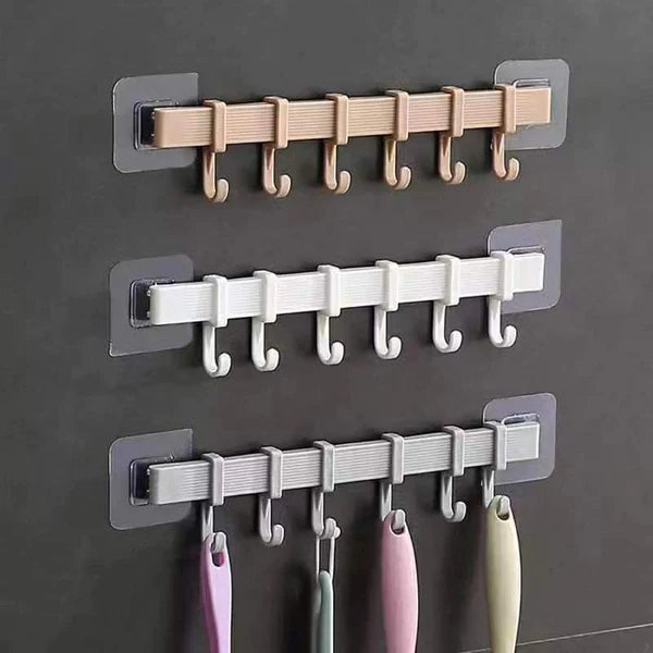 Punch Free 6 Hooks Wall Hanger