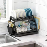 Heavy Duty 2 tier dish rack with cutlery holder