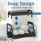 Heavy Duty 2 tier dish rack with cutlery holder