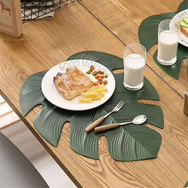 6pcs Green Leaf Table Mats