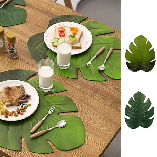 6pcs Green Leaf Table Mats