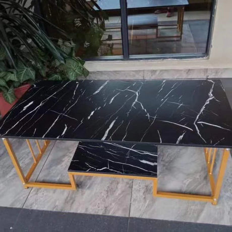 Marble Effect Wooden Coffee Table