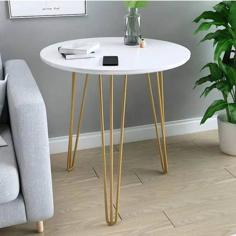 Round Metal Side Table Side Coffee Tables with Steel Legs