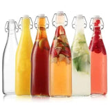 Airtight Beverage bottles with clip lock lids