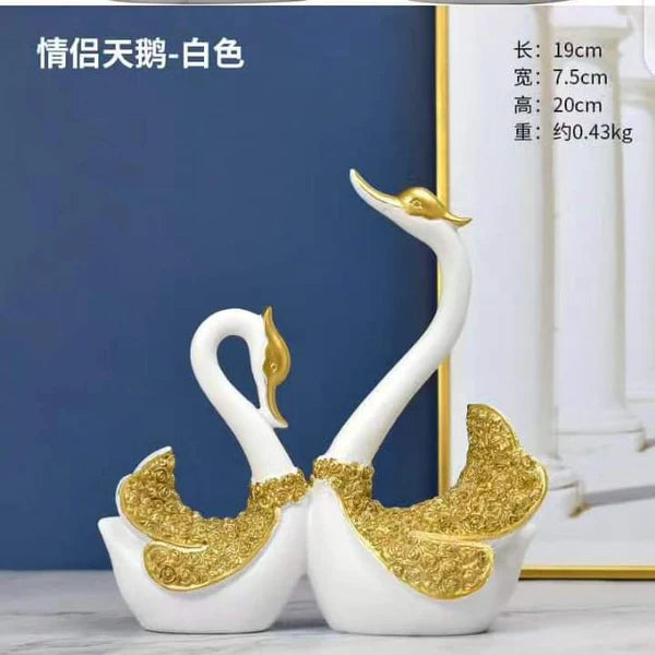 New Design Luxury Creative Swan Couple Decor