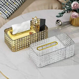 Diamond Pattern Tissue Box With Compartment