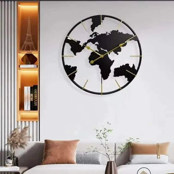 Earth Globe World Map Wall Clock 24inch 60cm