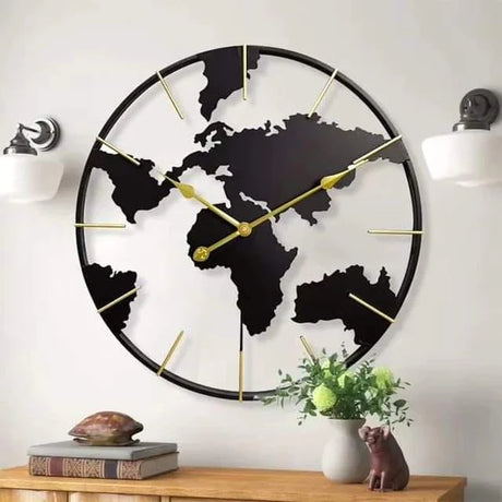 Earth Globe World Map Wall Clock 24inch 60cm