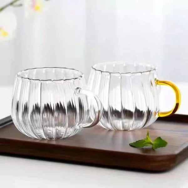 4pcs Petal Shaped Borosilicate Glass Mug