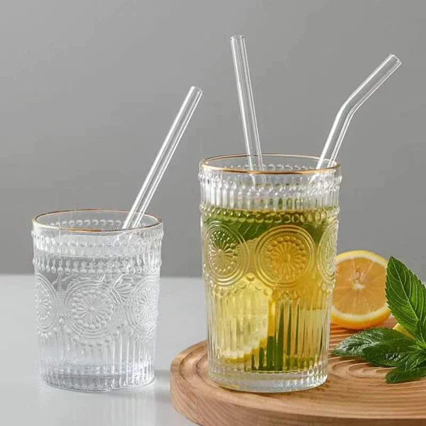 4 Pcs Reusable Glass Straws 8mm