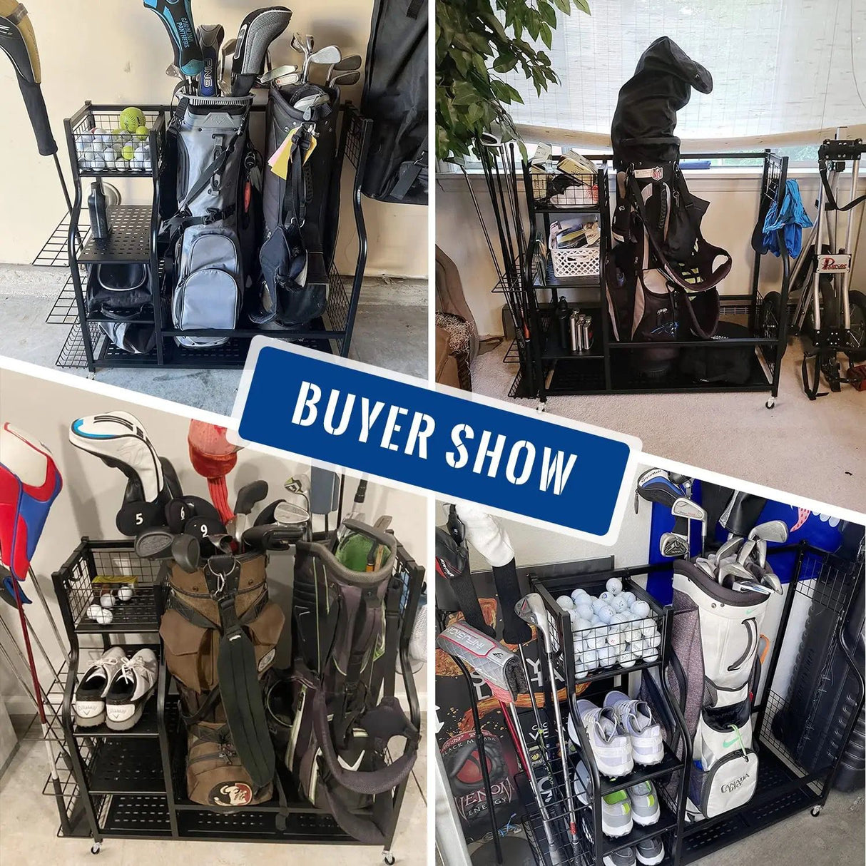 Golf Bag and Equipment Storage Organizer Rack