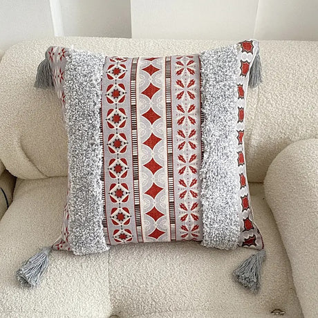 Tuffed Boho Vintage Cotton Pillow Cover