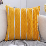 Velvet Decorative Pillow Covers Silver and Wave Striped Luxury Style Pillow Case