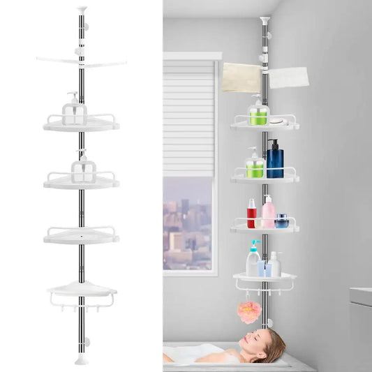 4 Layer Corner Shower Caddy, Adjustable Shower Shelf Organizer