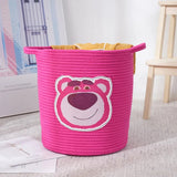 Woven Storage Basket Cotton Rope Basket with cartoon images Laundry Hamper