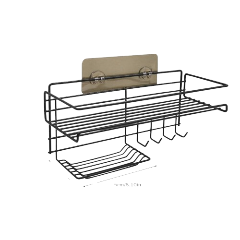 Heavy duty rectangular Self-Adhesive bathroom rack