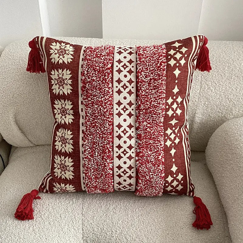 Tuffed Boho Vintage Cotton Pillow Cover