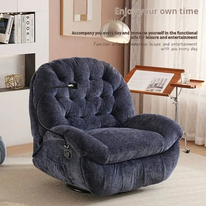 360 Rotating Chair Swivel Chair Power Recliner Chair Lounge Chair Side Pockets Phone Holder