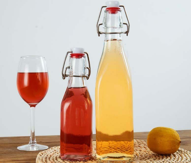 Swing top glass bottle