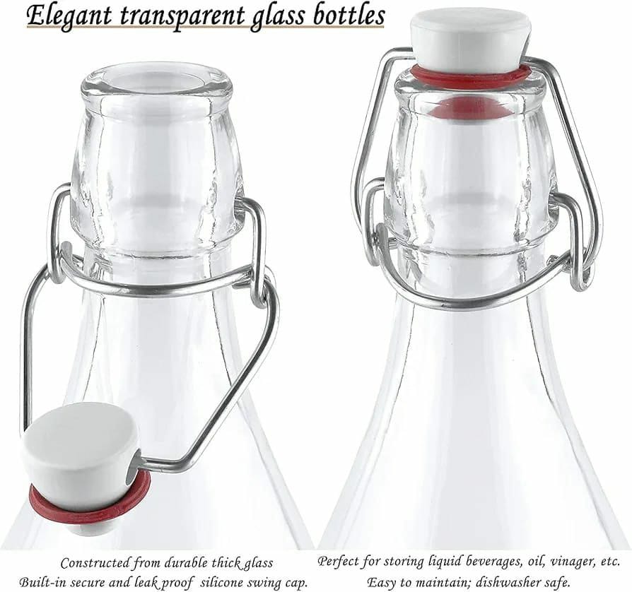 Swing top glass bottle