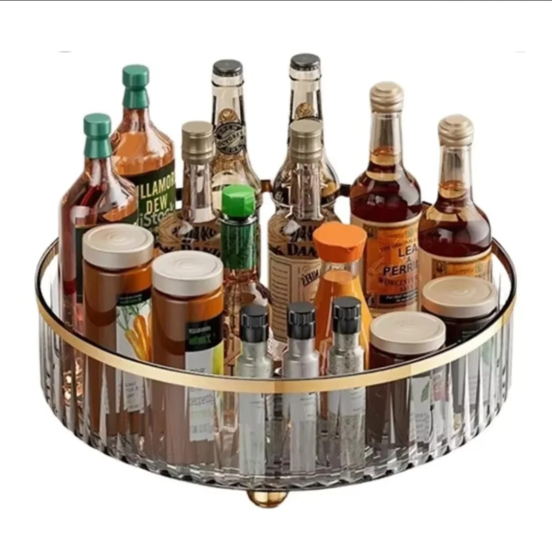 360-degree Rotating Turntable Organizer Space Saving Multi-Functional Storage Tray