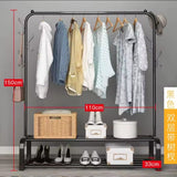 Cloth Rack With Double Lower Storage Shelf