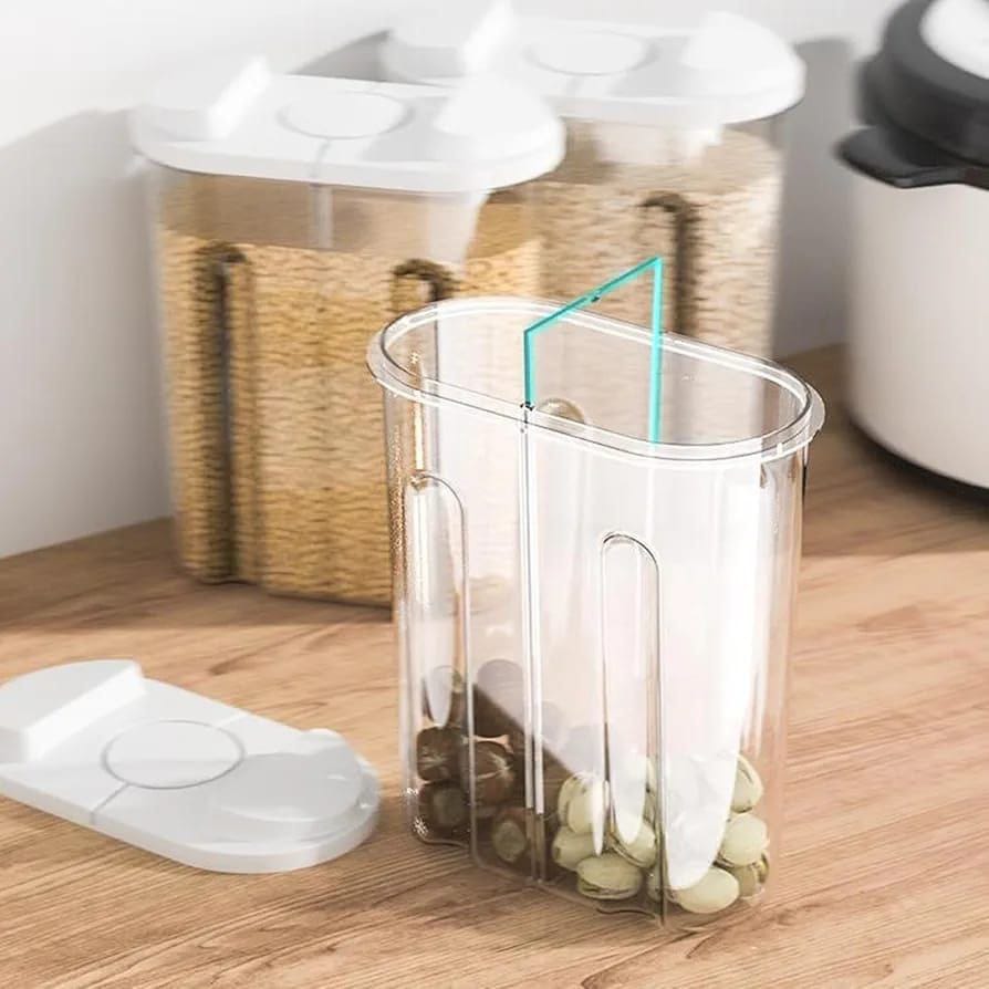 *Cereal Storage Container with Airtight Lids and 2 Compartments