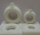 Porcelain ceramic 2in1 elegant decor donut flower vases