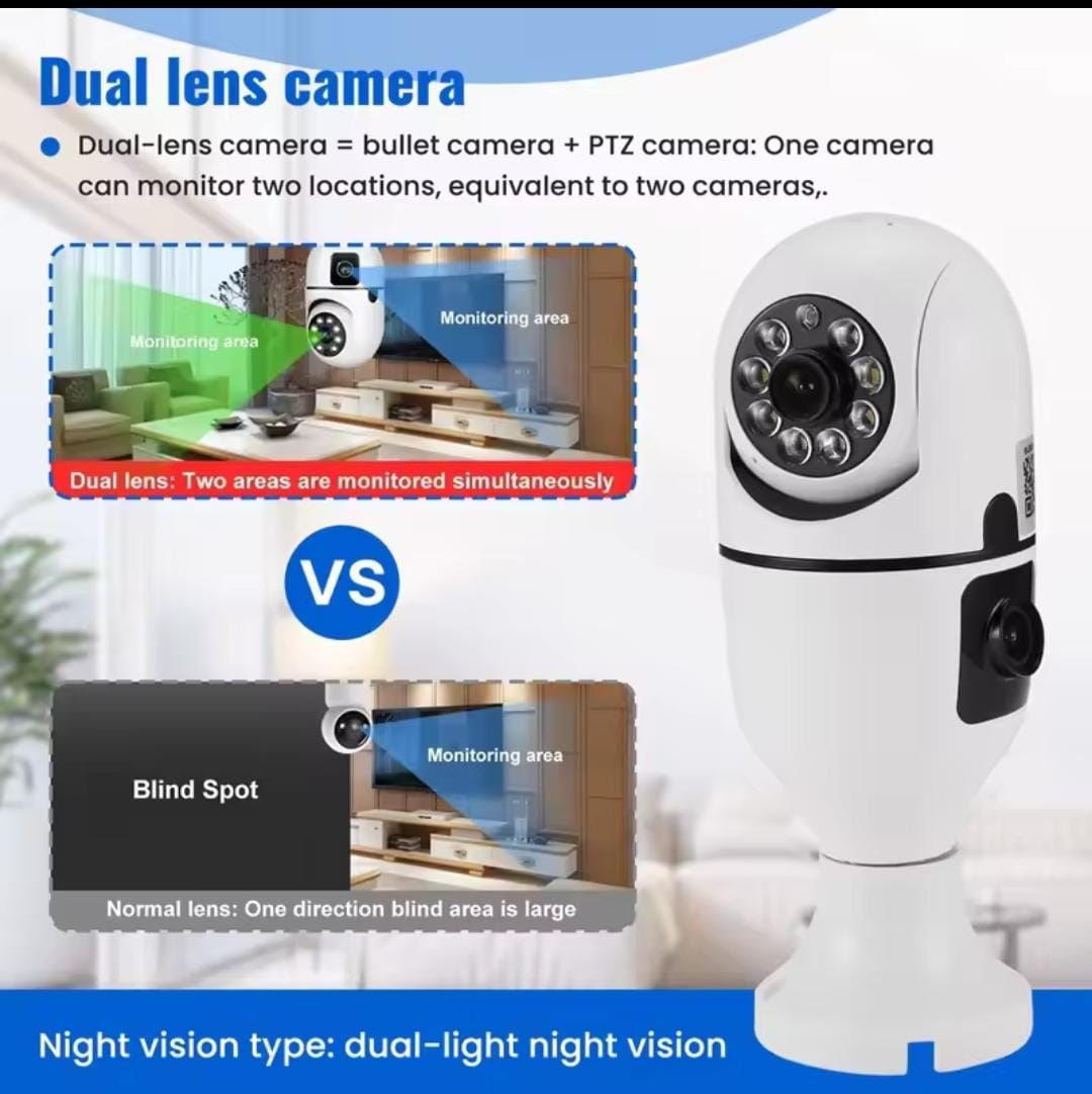 WiFi Smart Camera Dual Lens Camera Bulb. – Homelux Kenya