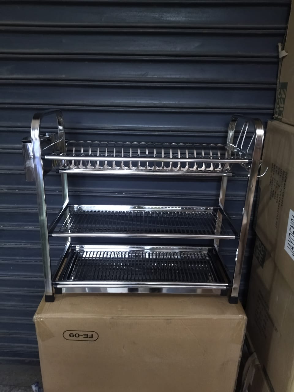 Stack Rack Drip Tray 3-Tier Stainless Steel Dish Drying Rack – Drip Tray & Utensil Holder ...