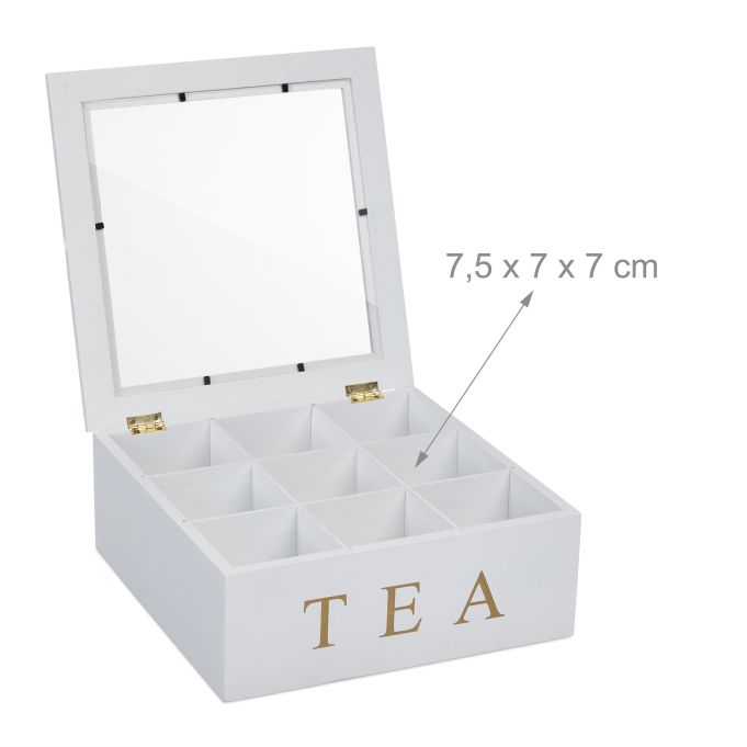 9 grid tea bags organizer box