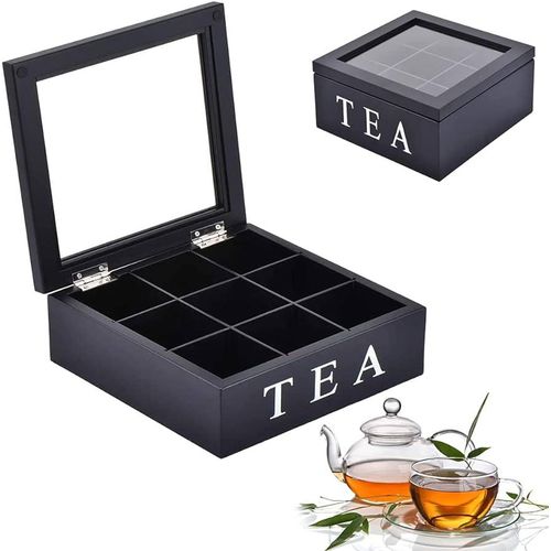 9 grid tea bags organizer box