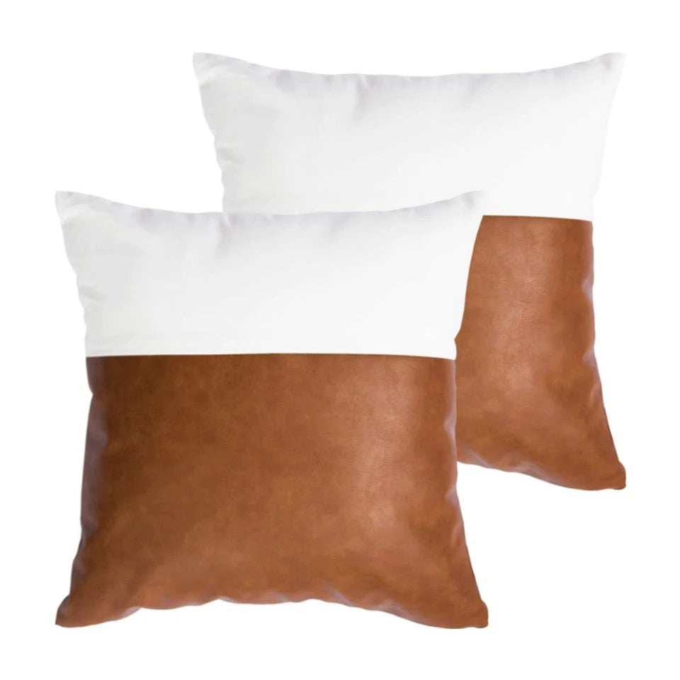 Vintage Faux Leather Throw Pillow Covers 45 x45cm