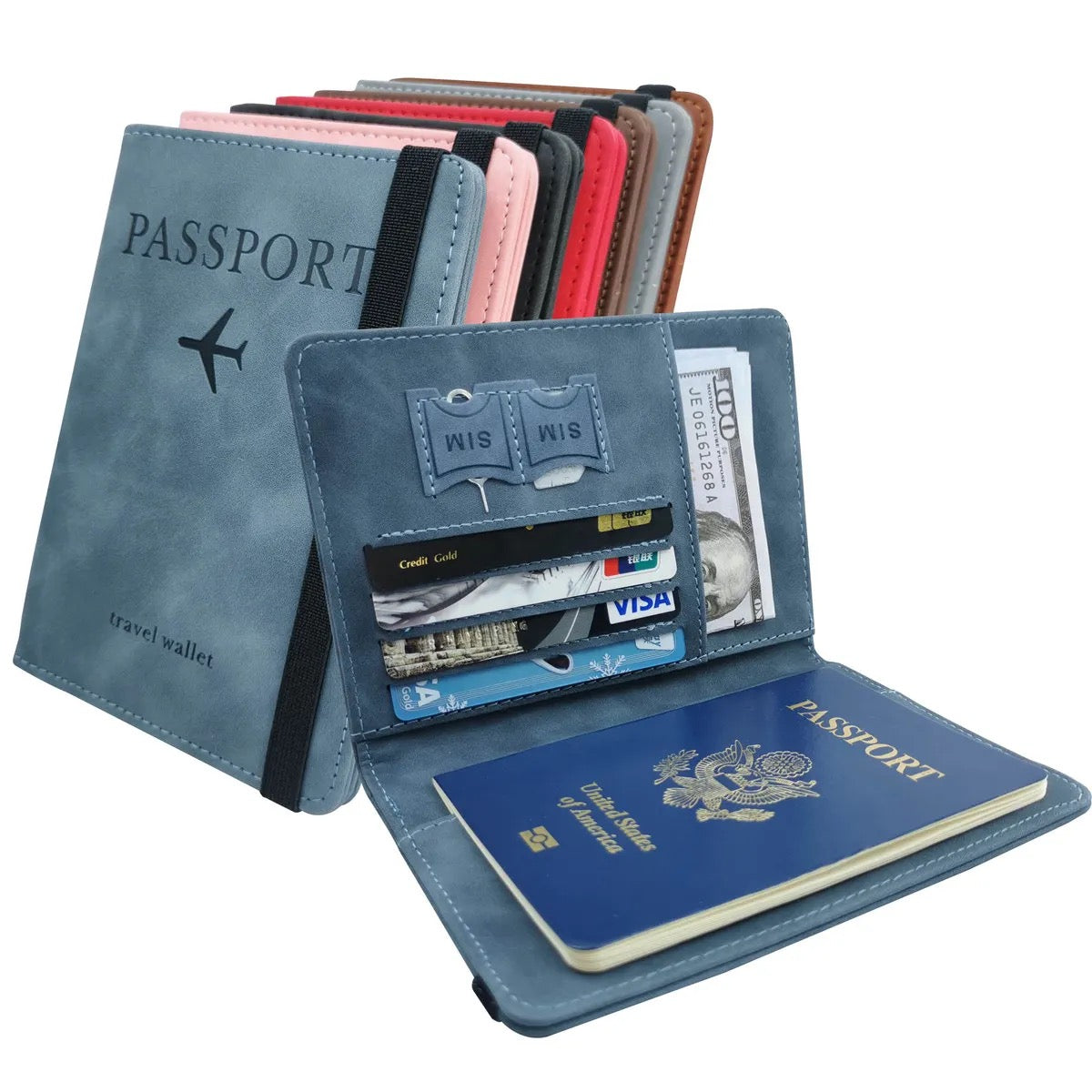 Passport Holder Cover Wallet Travel Essentials RFID Blocking Leather Card Case