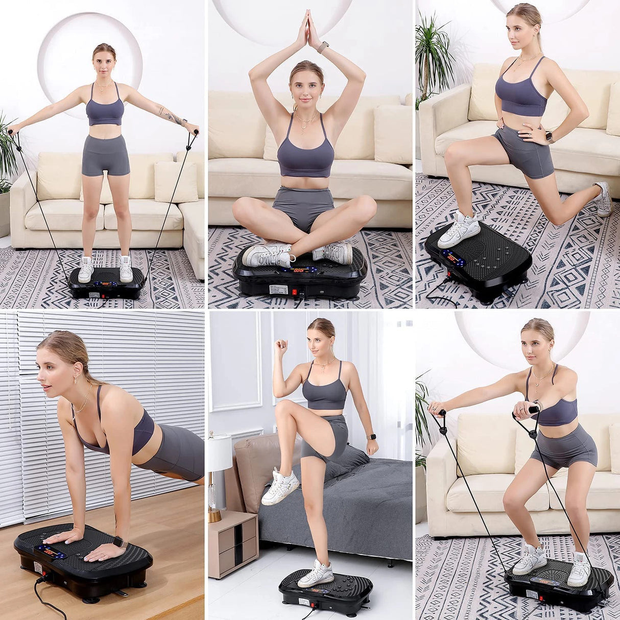 Ultra Slim Vibration Plate Exercise Machine, 3 Programs + 99 Levels,Full Whole Body Vibration Machine For Home Fitness