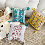 Tuffed Boho Vintage Cotton Pillow Cover