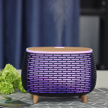 7 Colors Wood Grain Ultrasonic Humidifier Aromatherapy & Diffuser