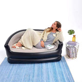 Inflatable 2 Seater Couch Blow Up Air Sofa with Comfort Flocked Surface for Indoor/Outdoor, Camping, Living Room