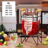 Glass Drink Dispenser with Stand Tap Cocktail Juice Dispenser 5L