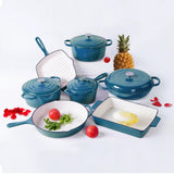 Enamel Cast iron cooking pots Ceramic Enamelled Cast Iron Cookware Set, Oven and Grill Safe