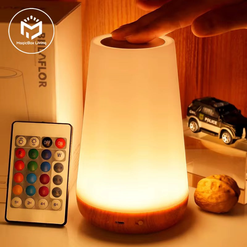 USB Rechargeable LED Table Lamp With Remote Control Portable Touch Dimmable RGB Night Lamp 13 Color Changing Bedside Table Lamps